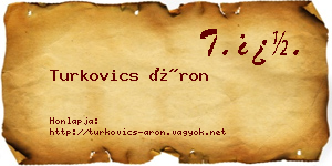 Turkovics Áron névjegykártya