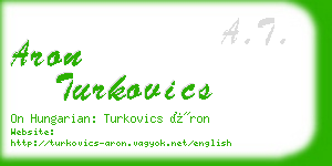 aron turkovics business card